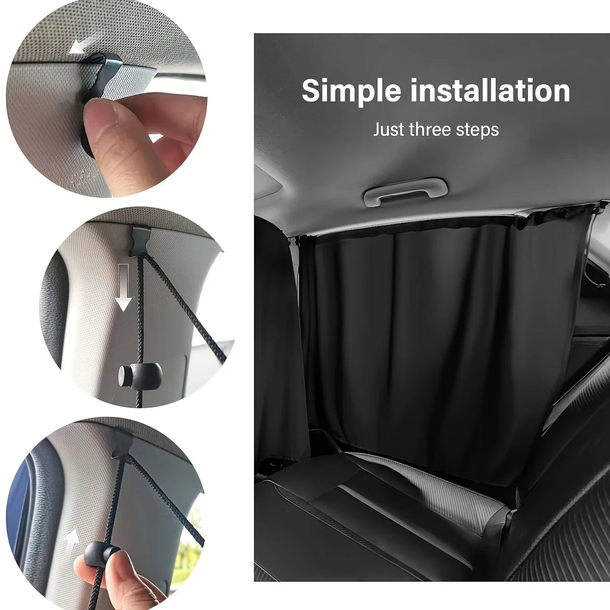 Instant Heat & Glare Block Car Privacy Curtains Set