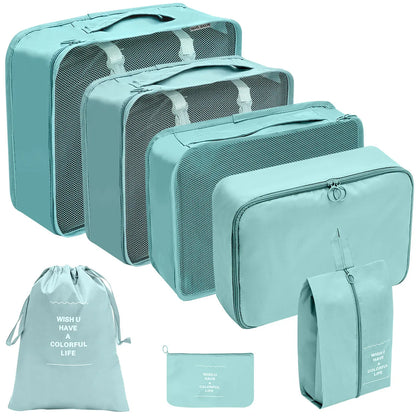 7-10 Pieces Travel Packing Cubes Organiser Set