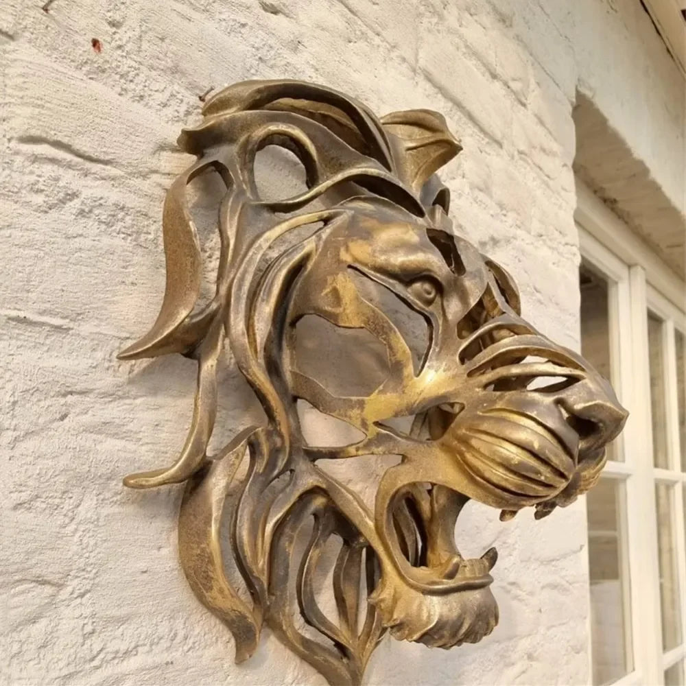 Bold Lion Head Wall Sculpture