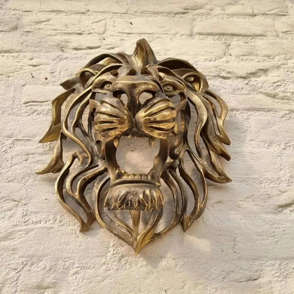 Bold Lion Head Wall Sculpture