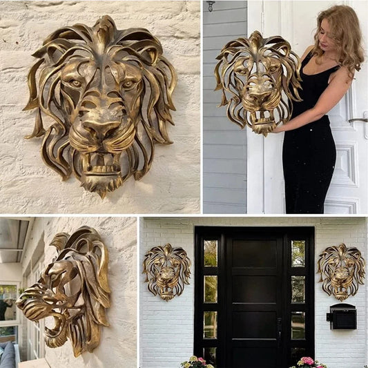 Bold Lion Head Wall Sculpture