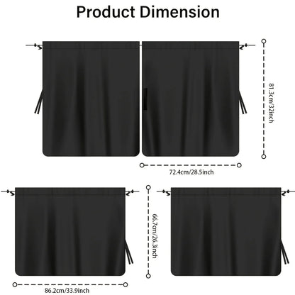 Instant Heat & Glare Block Car Privacy Curtains Set