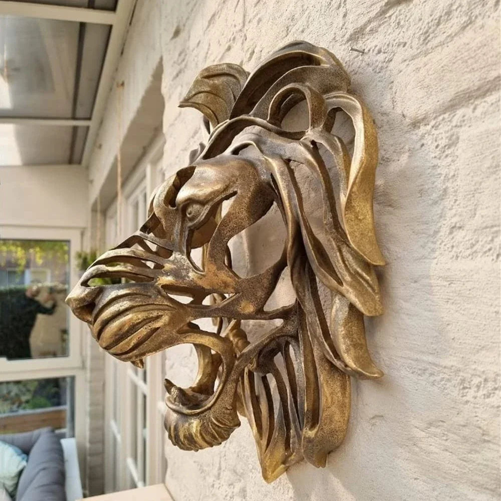 Bold Lion Head Wall Sculpture