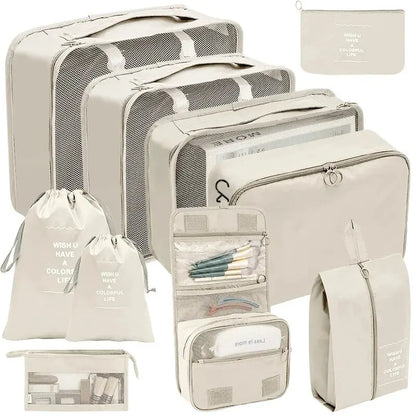 7-10 Pieces Travel Packing Cubes Organiser Set