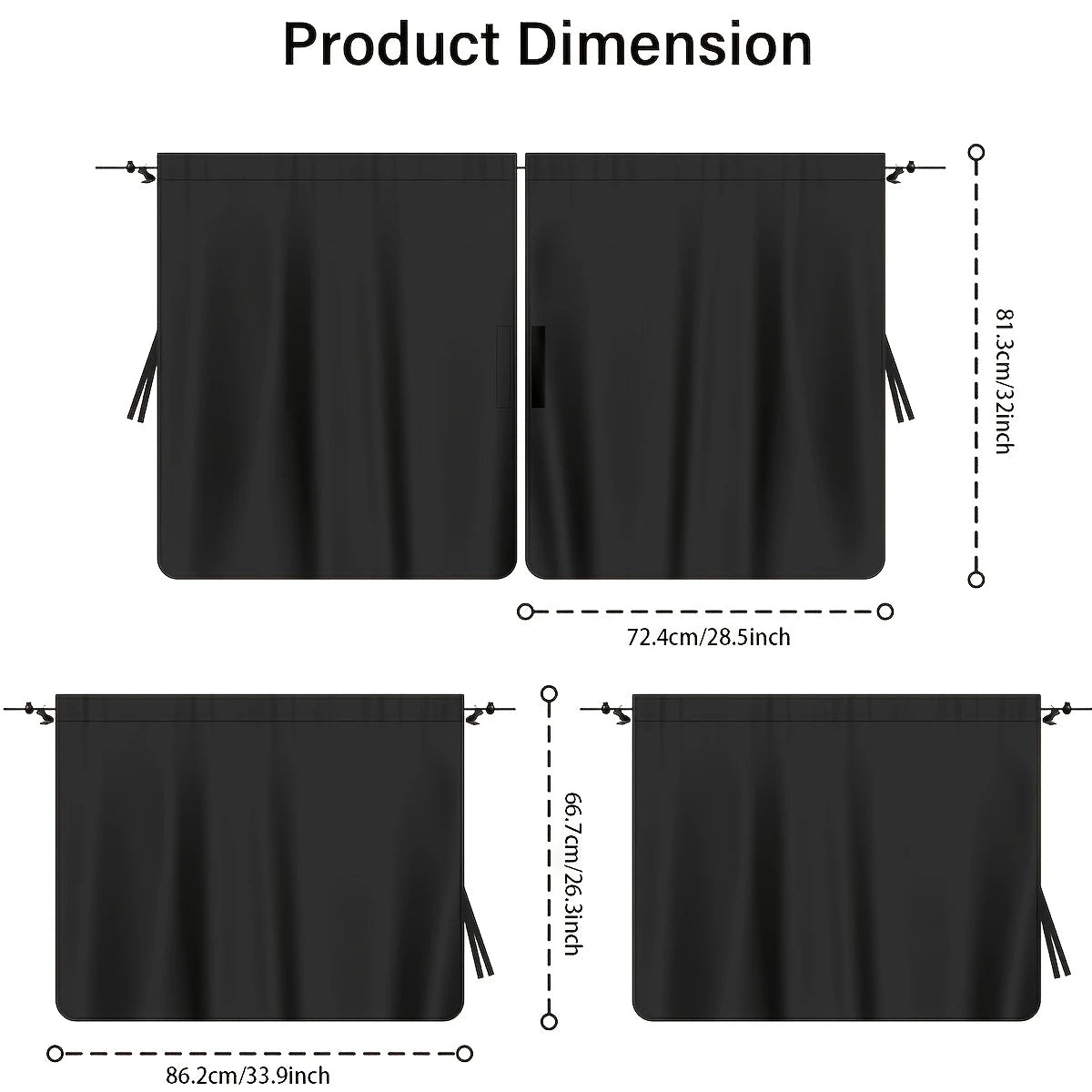 Instant Heat & Glare Block Car Privacy Curtains Set