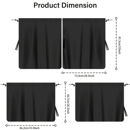 Instant Heat & Glare Block Car Privacy Curtains Set