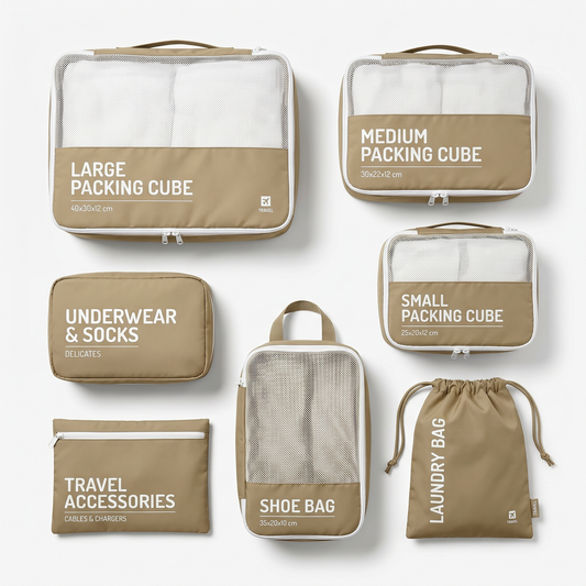 7-10 Pieces Travel Packing Cubes Organiser Set