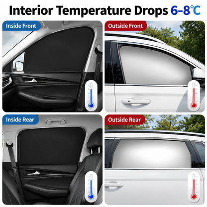 Magnetic Blackout Car Window Sunshade - 6 Piece Set