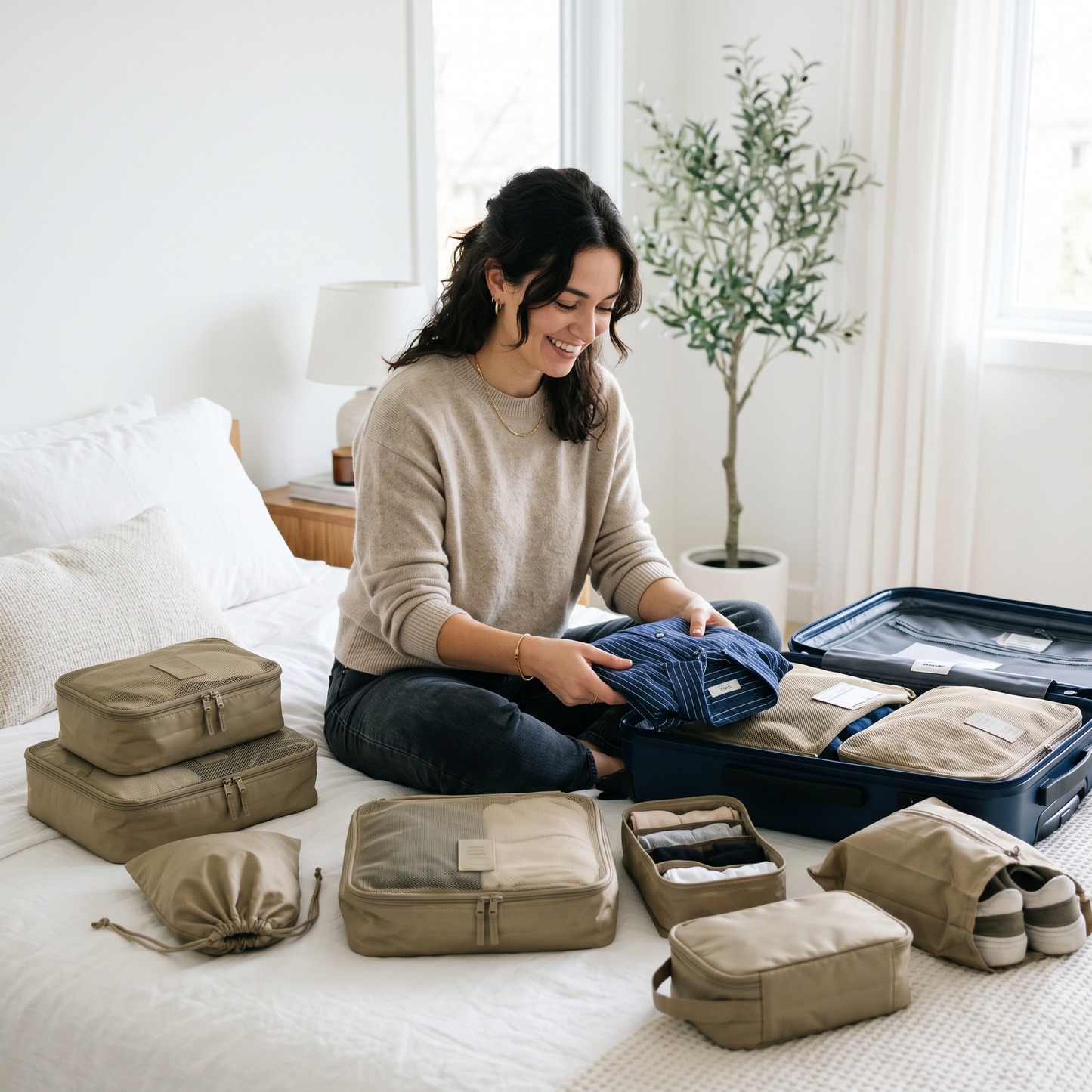 7-10 Pieces Travel Packing Cubes Organiser Set
