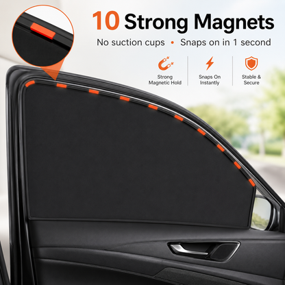 Magnetic Blackout Car Window Sunshade - 6 Piece Set