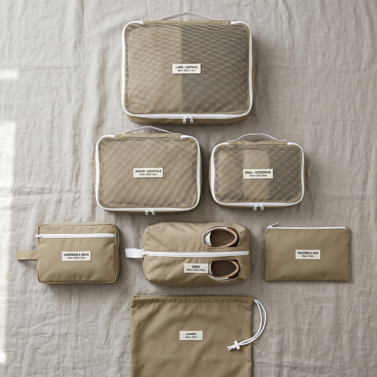 7-10 Pieces Travel Packing Cubes Organiser Set